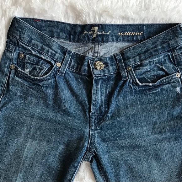 7 FOR ALL MANKIND Roxanne Straight Jeans Denim - Picture 6 of 8